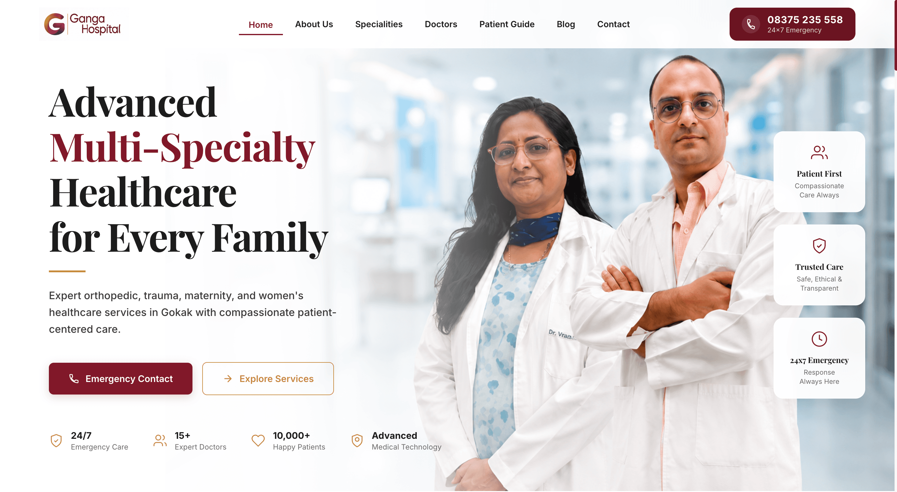 Ganga Hospital, Gokak Website